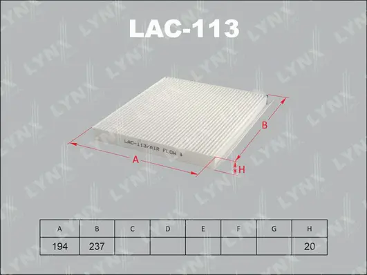 Filter, cabin air (LAC-113)