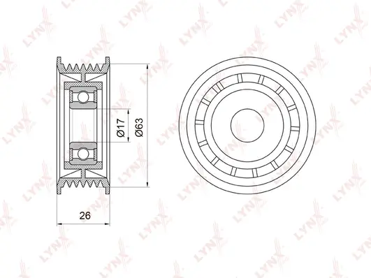 Deflection/Guide Pulley, V-ribbed belt (PB-7001)