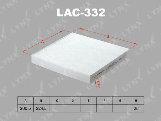Filter, cabin air (LAC-332)