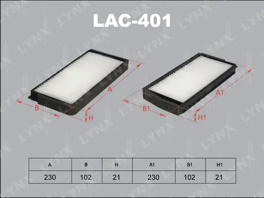 Filter, cabin air (LAC-401)