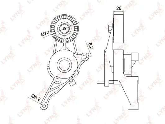 Belt Tensioner, V-ribbed belt (PT-3041)