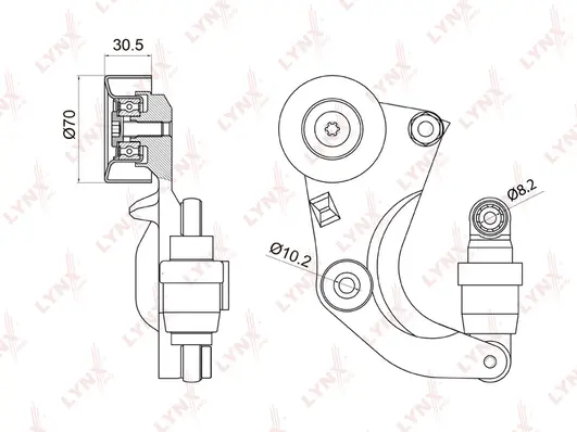 Belt Tensioner, V-ribbed belt (PT-3016)