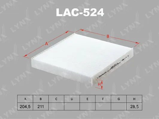 Filter, cabin air (LAC-524)