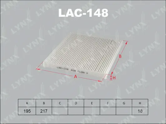 Filter, cabin air (LAC-148)