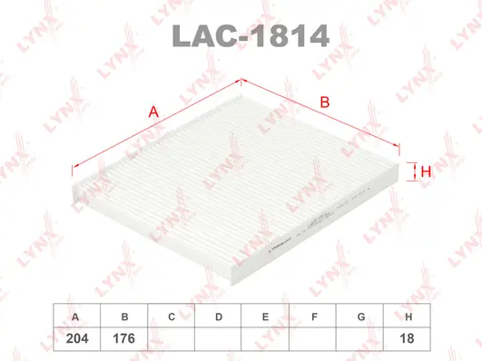 Filter, cabin air (LAC-1814)