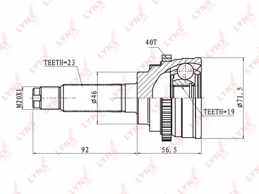 Joint Kit, drive shaft (CO-1812A)