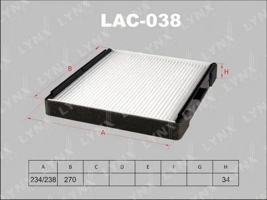 Filter, cabin air (LAC-038)