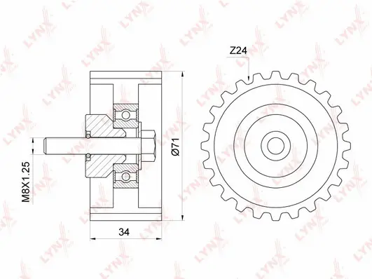 Deflection/Guide Pulley, timing belt (PB-3131)