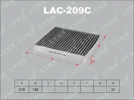 Filter, cabin air (LAC-209C)