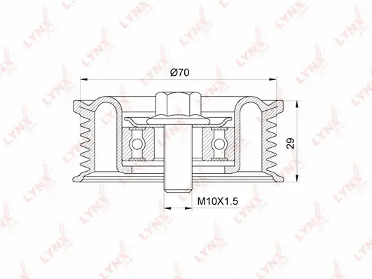 Tensioner Pulley, V-ribbed belt (PB-5142)