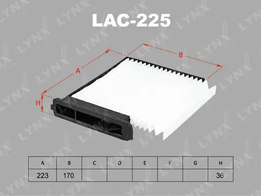 Filter, cabin air (LAC-225)