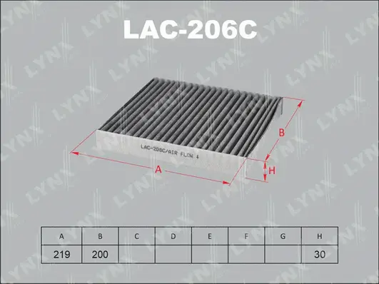 Filter, cabin air (LAC-206C)