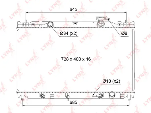 Radiator, engine cooling (RB-1124)