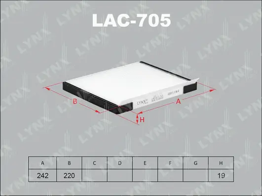 Filter, cabin air (LAC-705)