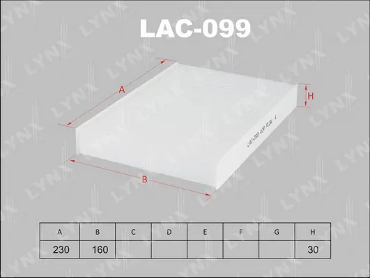 Filter, cabin air (LAC-099)