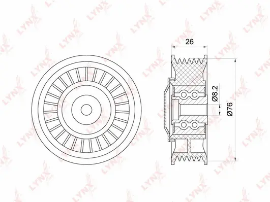 Tensioner Pulley, V-ribbed belt (PB-5284)