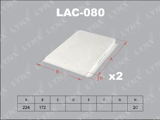 Filter, cabin air (LAC-080)