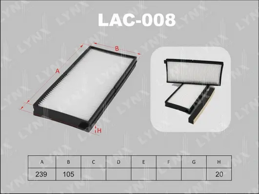 Filter, cabin air (LAC-008)
