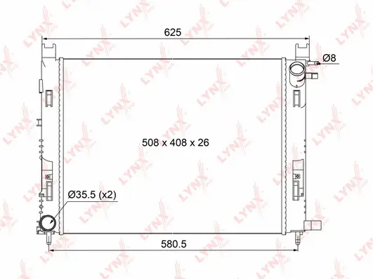 Radiator, engine cooling (RB-1022)