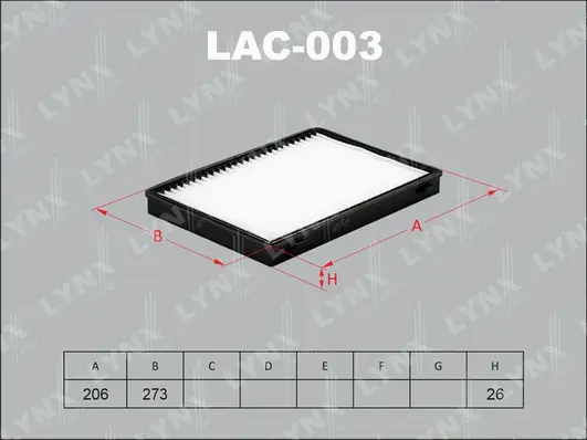 Filter, cabin air (LAC-003)