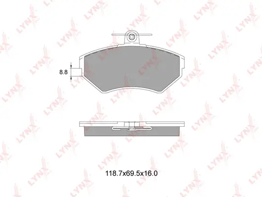 Brake Pad Set, disc brake (BD-8009)