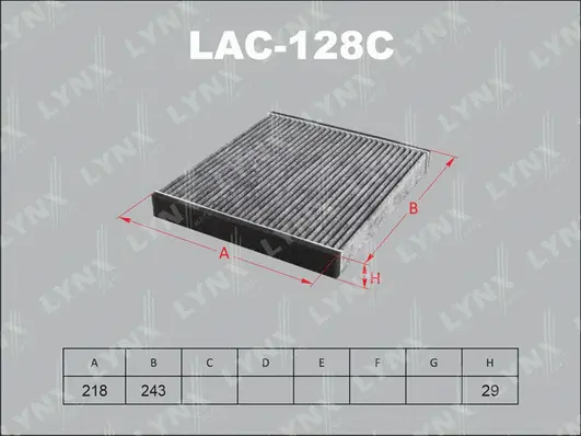 Filter, cabin air (LAC-128C)