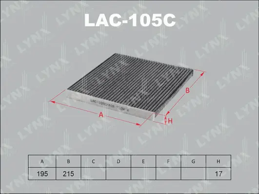 Filter, cabin air (LAC-105C)