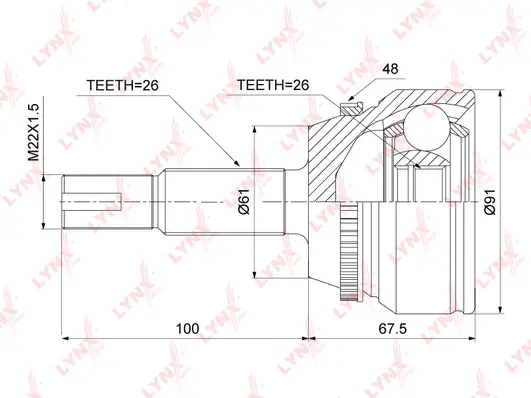 Joint Kit, drive shaft (CO-3906A)