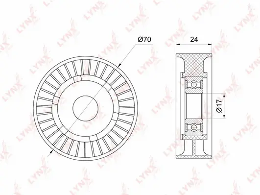 Tensioner Pulley, V-ribbed belt (PB-5293)