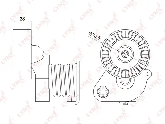 Belt Tensioner, V-ribbed belt (PT-3019)