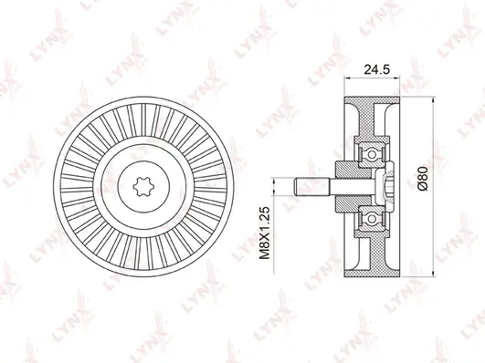 Tensioner Pulley, V-ribbed belt (PB-5024)