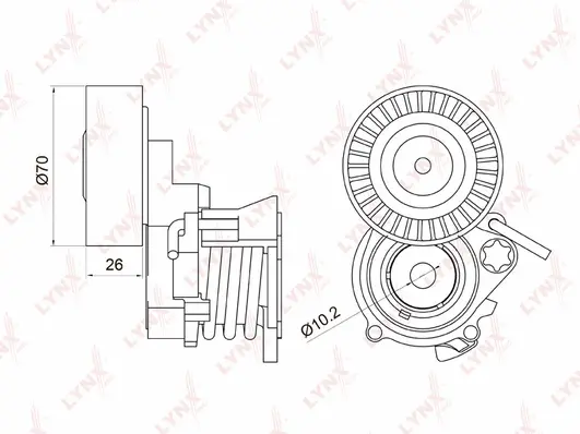Belt Tensioner, V-ribbed belt (PT-3006)