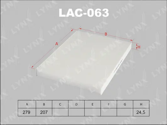 Filter, cabin air (LAC-063)