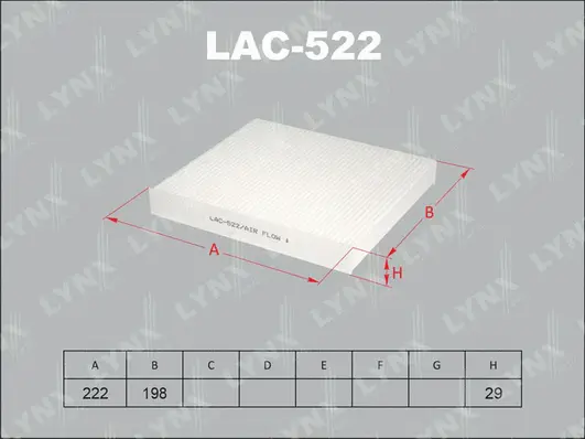 Filter, cabin air (LAC-522)