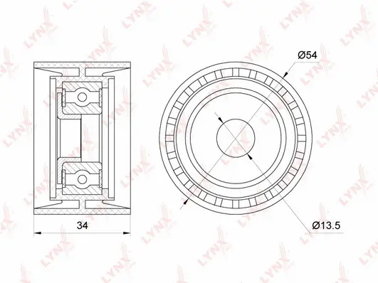 Deflection/Guide Pulley, V-ribbed belt (PB-7186)