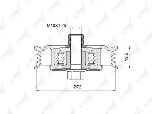 Tensioner Pulley, V-ribbed belt (PB-5043)