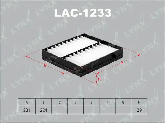 Filter, cabin air (LAC-1233)