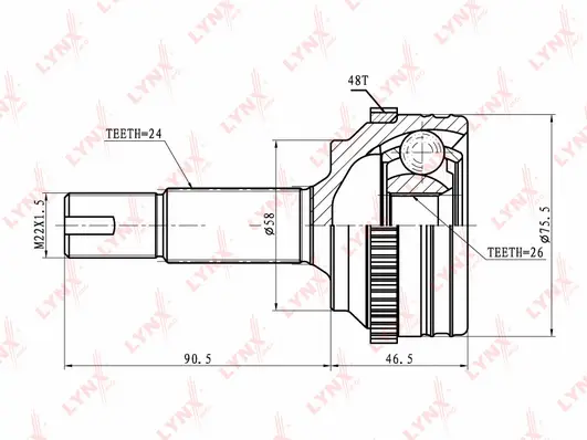 Joint Kit, drive shaft (CO-7540A)