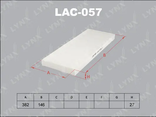 Filter, cabin air (LAC-057)