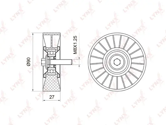 Deflection/Guide Pulley, V-ribbed belt (PB-7018)