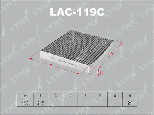 Filter, cabin air (LAC-119C)