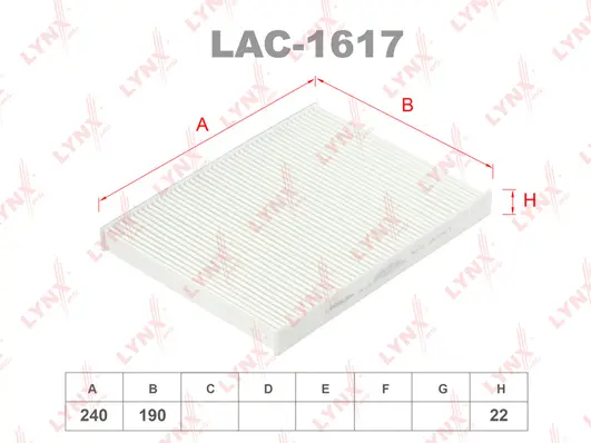Filter, cabin air (LAC-1617)