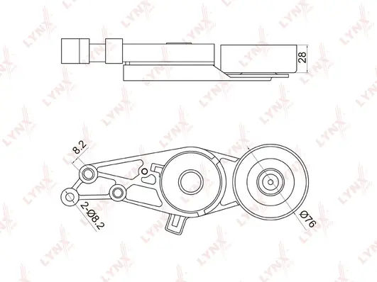 Belt Tensioner, V-ribbed belt (PT-3001)