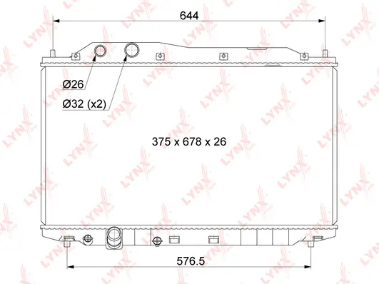 Radiator, engine cooling (RB-1044)