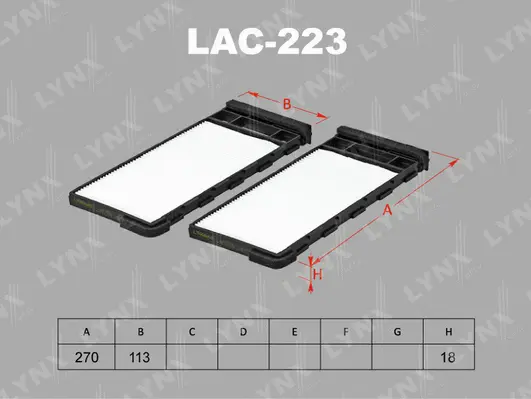 Filter, cabin air (LAC-223)