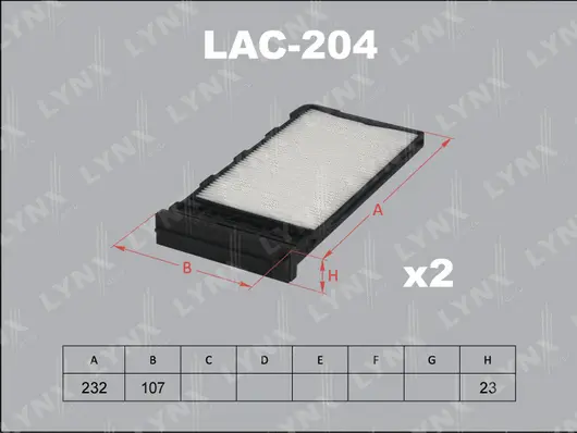 Filter, cabin air (LAC-204)