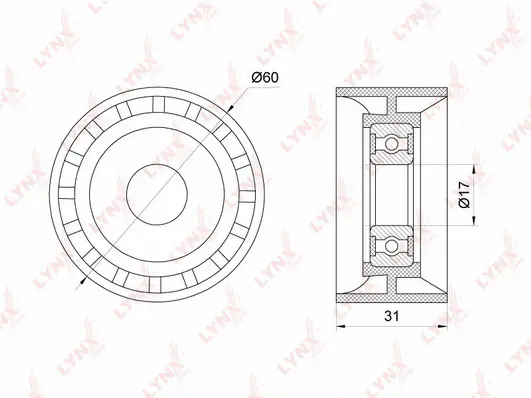 Deflection/Guide Pulley, V-ribbed belt (PB-7130)