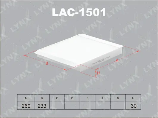 Filter, cabin air (LAC-1501)