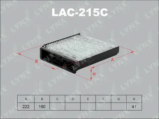 Filter, cabin air (LAC-215C)