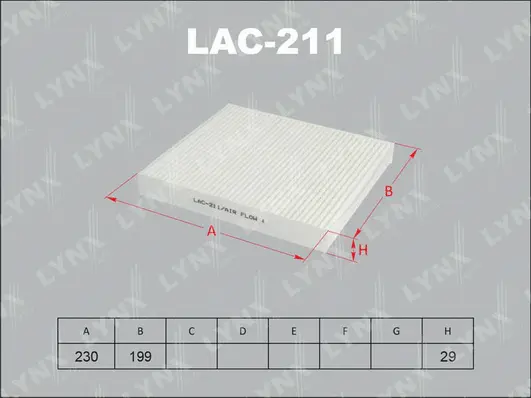 Filter, cabin air (LAC-211)